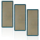 Treedix 3 pcs Solderable BreadBoard Split Design Universal Board PCB Prototype Shield Board Double Sided Tinned Gold Plated Holes Compatible with Arduino Kit Raspberry Pi Prototyping and Testing