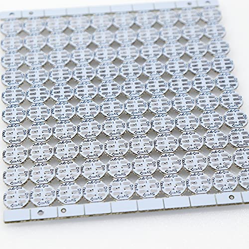 Treedix 100pcs WS2812B Addressable 5050 SMD Smart RGB LED Pixel Light on White Heat Sink PCB Board 5V DC(RGB White PCB)
