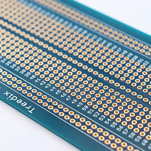 Treedix Solderable BreadBoard PCB Prototype Shield Board Double Sided Tinned Gold Plated Holes