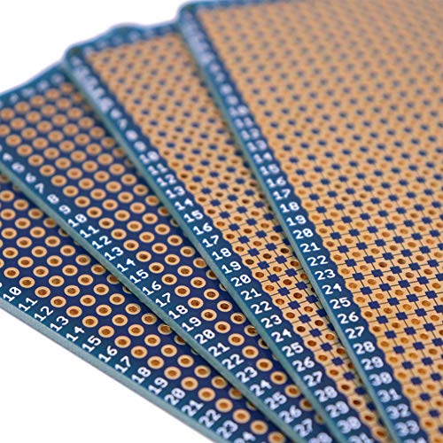 Treedix 4 pcs Solderable BreadBoard Universal Board PCB Prototype Shield Board Double Sided Tinned Gold Plated Holes Compatible with Arduino Kit Raspberry Pi Shield Prototyping and Testing