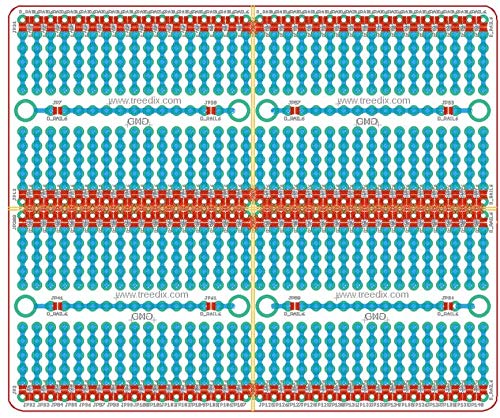 Treedix 4 pcs Universal Board Solderable BreadBoard Split Design PCB Prototype Shield Board Double Sided Tinned Gold Plated Holes Compatible with Arduino Kit Raspberry Pi Prototyping and Testing